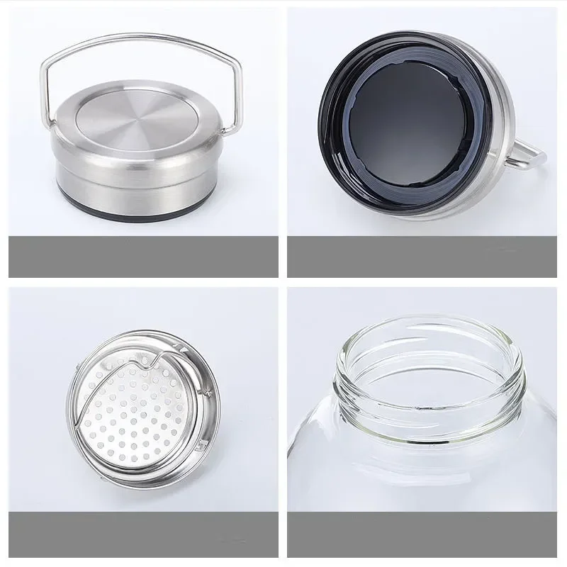زجاجة ماء زجاجية سعة 2 لتر مع  - مراجعة Outdoor Sport Glass Water Bottle وسعره